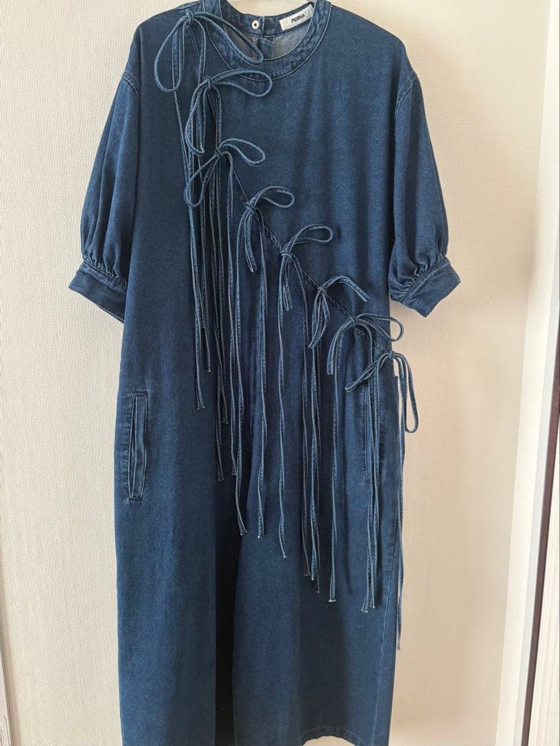 最終値下げ　PERNA ハーフスリーブデニムオールインワン