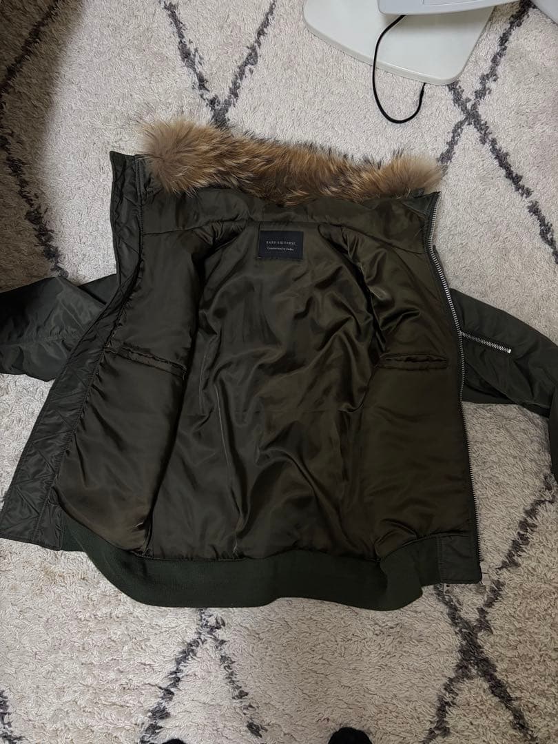 MA-1 フライトジャケット ファー付き n2b y2k 短丈 斜めジップ