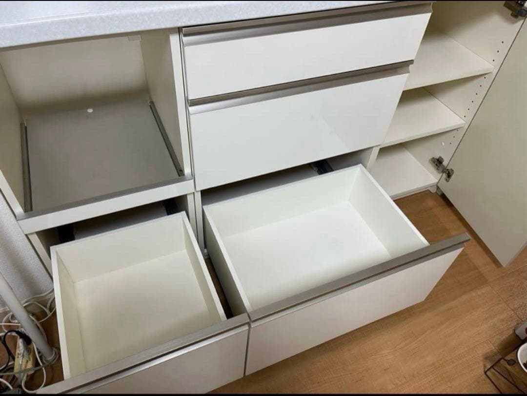 パモウナ キッチンボード 収納棚 引き出し付き
