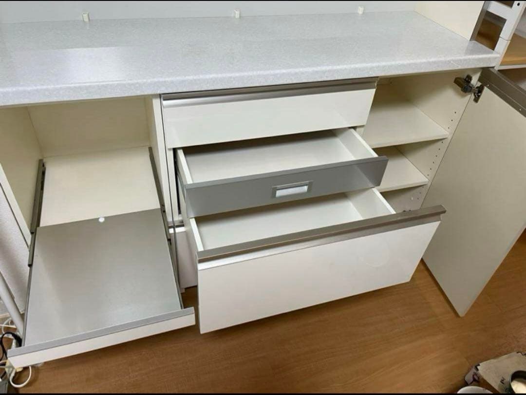 パモウナ キッチンボード 収納棚 引き出し付き