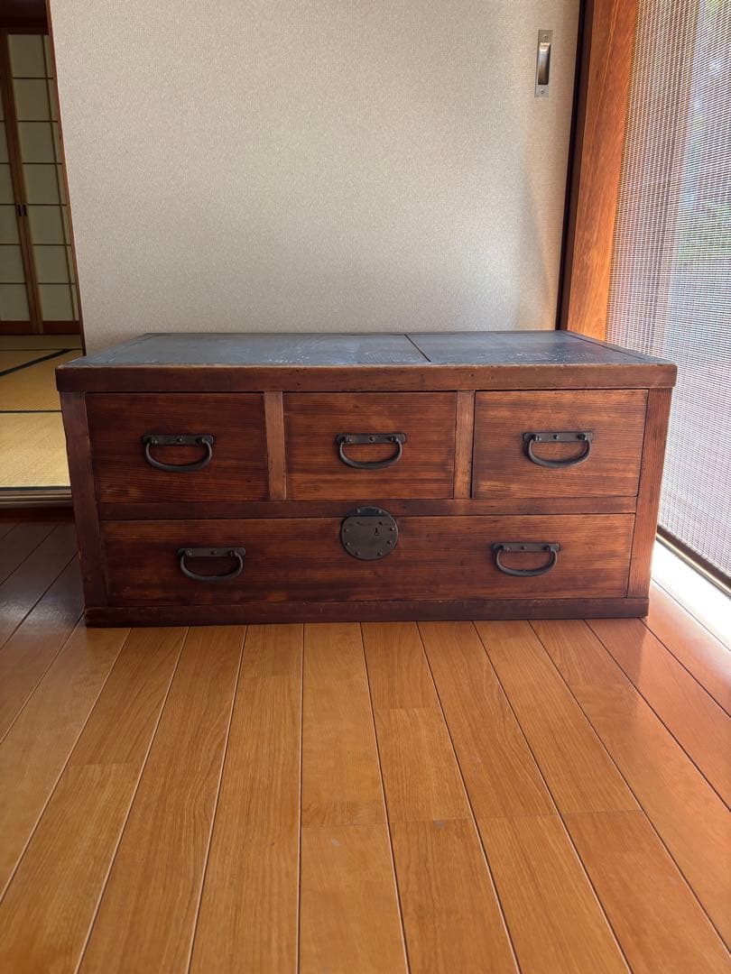 古い和箪笥　引出4杯　時代箪笥/収納/和モダンローボードチェスレトロ