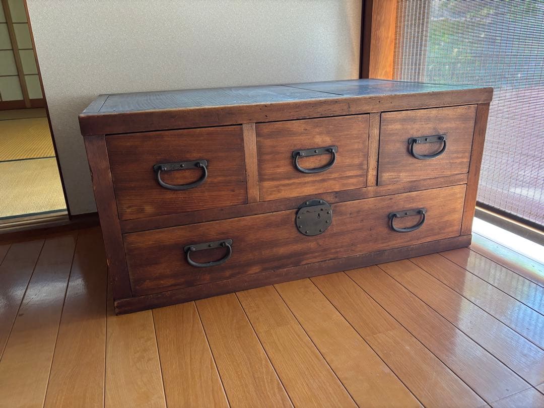 古い和箪笥　引出4杯　時代箪笥/収納/和モダンローボードチェスレトロ