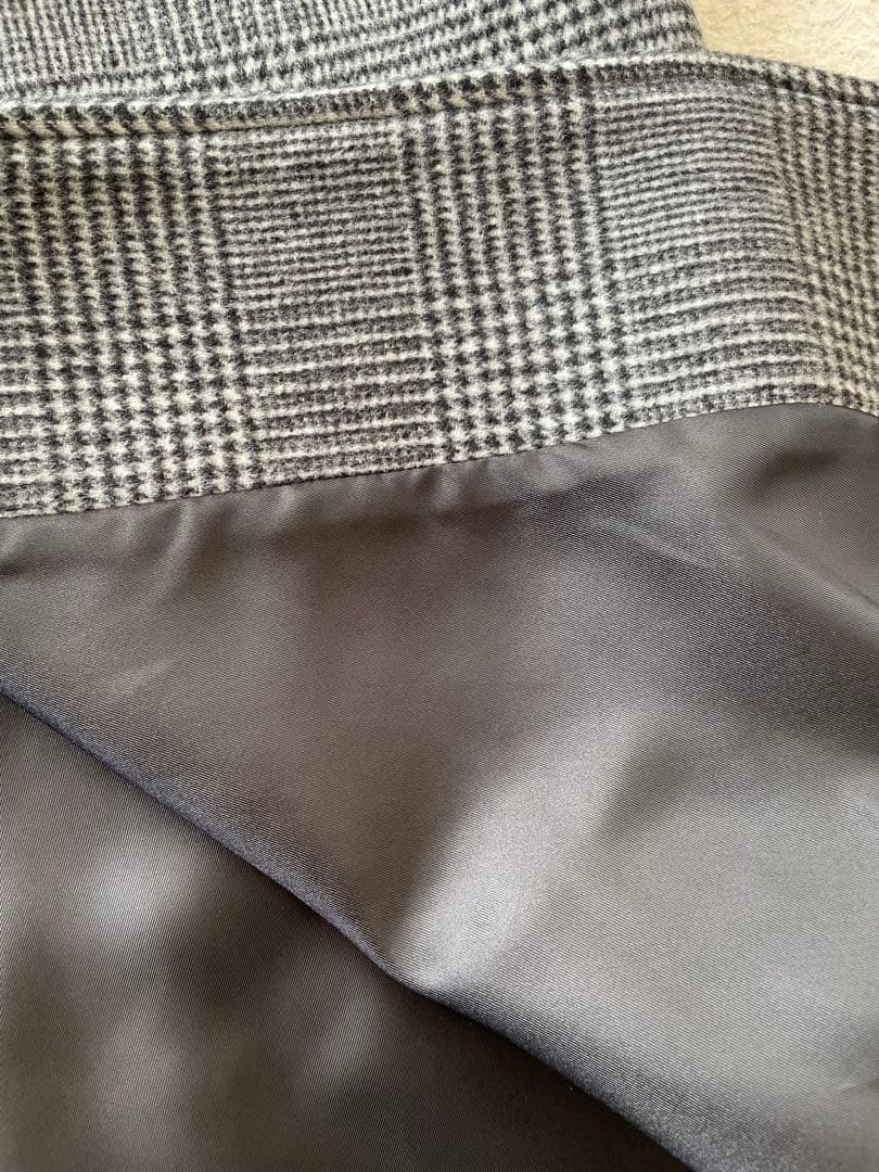 極美品ジャーナルスタンダード ウール100 グレンチェック ノーカラー　36