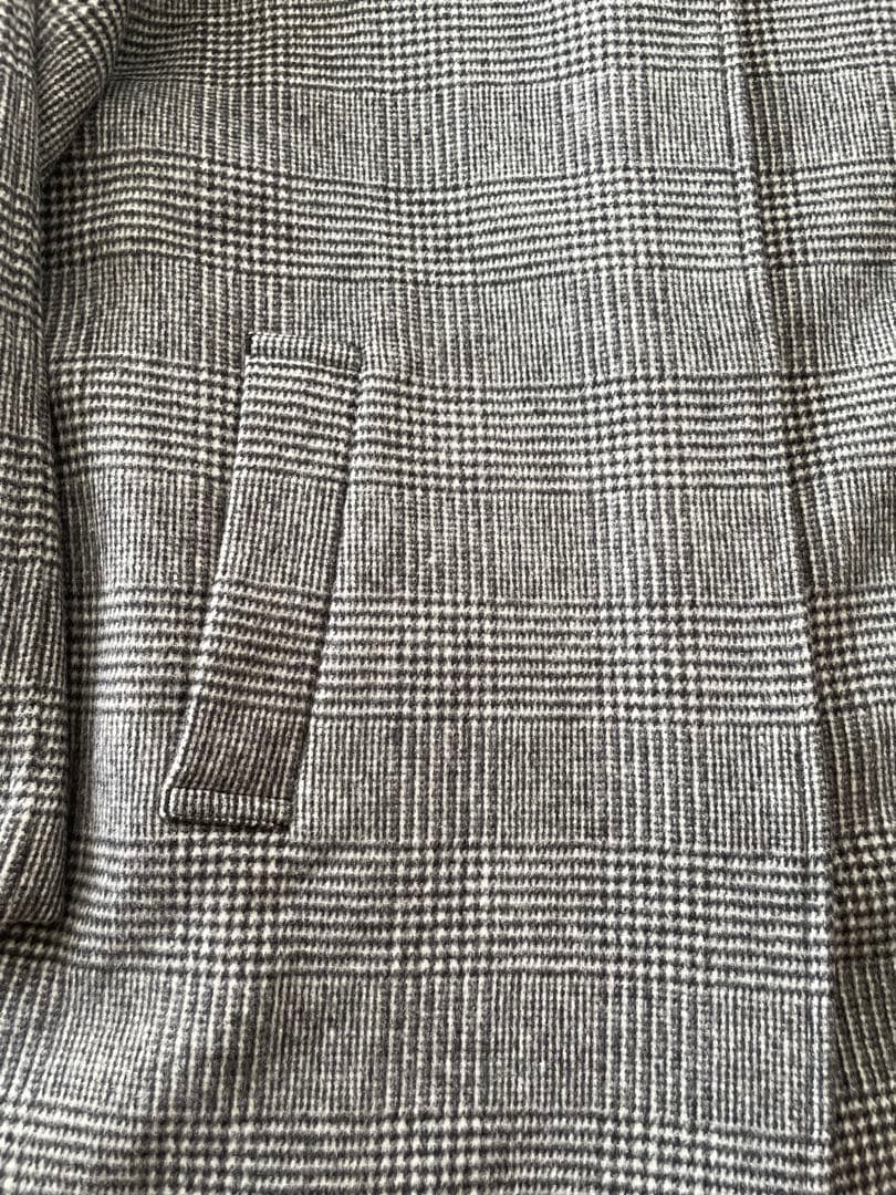 極美品ジャーナルスタンダード ウール100 グレンチェック ノーカラー　36