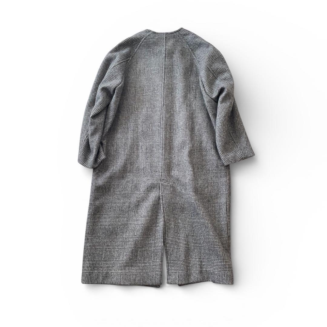 極美品ジャーナルスタンダード ウール100 グレンチェック ノーカラー　36
