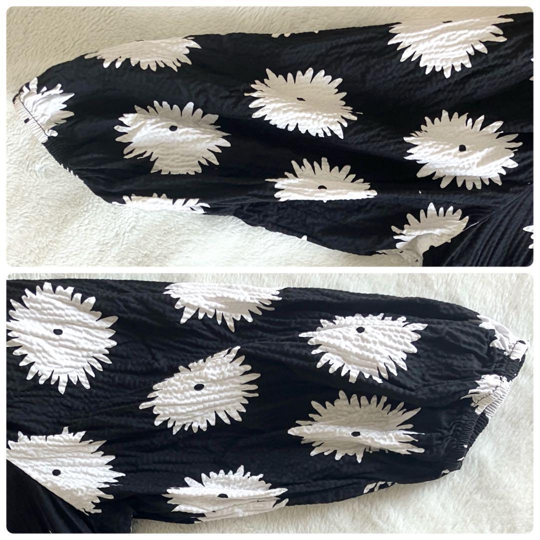 ケイトスペードニューヨーク コットン ベルテッドロングドレス S 黒白