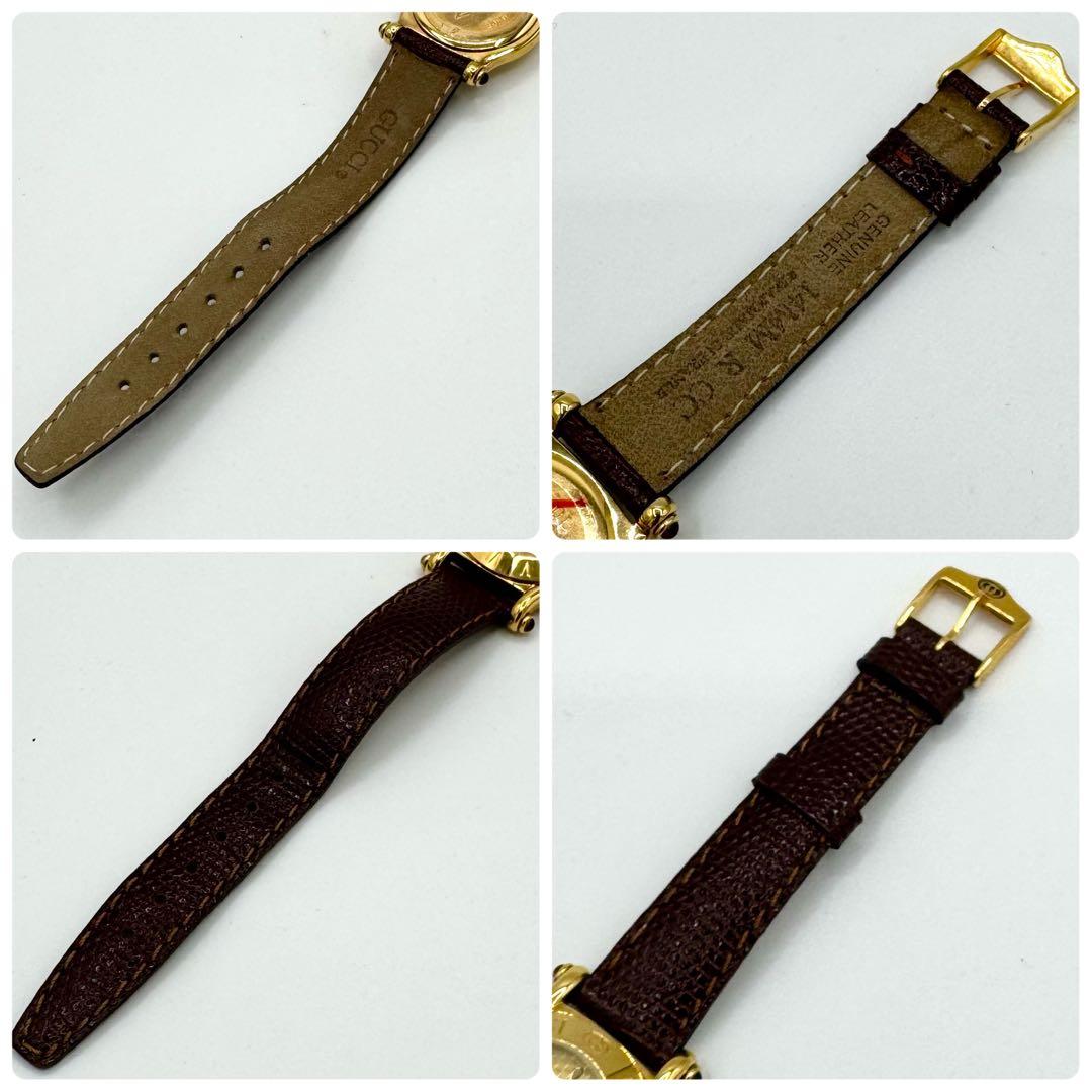 稼働/新品電池　グッチ 腕時計　6500L ヴィンテージ　純正ベルト　クォーツ