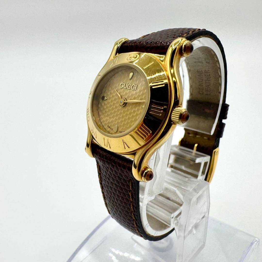 稼働/新品電池　グッチ 腕時計　6500L ヴィンテージ　純正ベルト　クォーツ