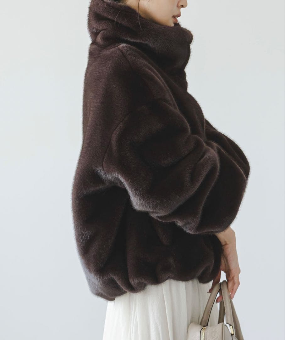 ❤︎最終値下げ❤︎NOBLE❤︎エコファースタンドカラーミドルブルゾン❤︎新品タグ付❤︎