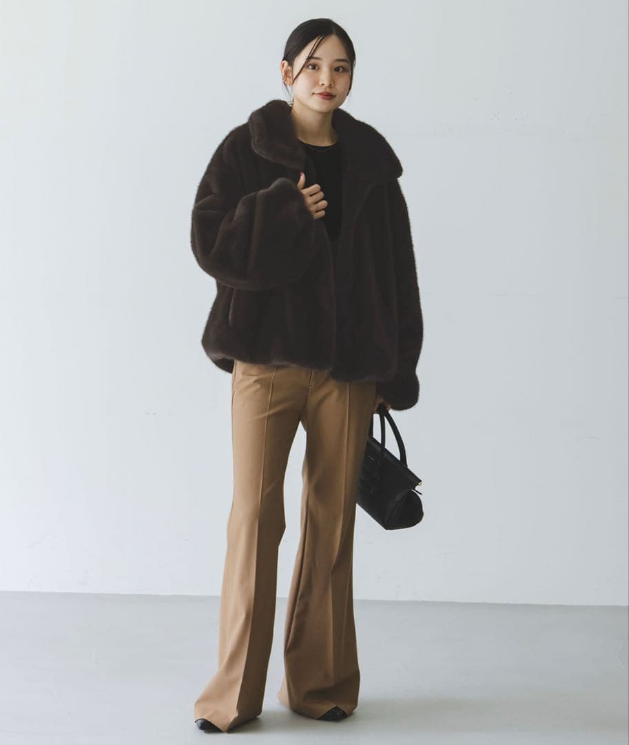 ❤︎最終値下げ❤︎NOBLE❤︎エコファースタンドカラーミドルブルゾン❤︎新品タグ付❤︎