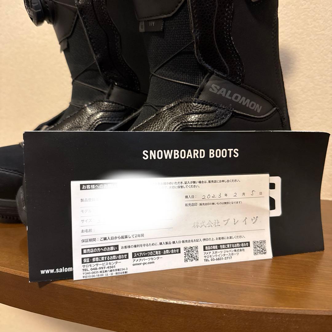 値下げ中！2023年モデル SALOMON IVYブラック 使用1回！保証残有！