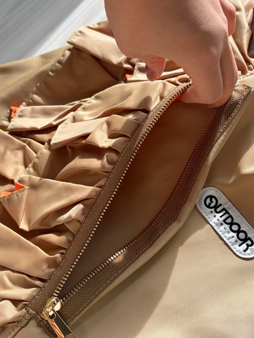 RISLEY×OUTDOOR PRODUCTティアードフリルトートバッグベージュ