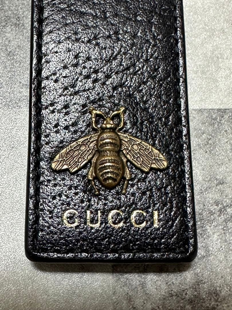 美品GUCCI グッチ マネークリップ アニマリエ ビー 蜂 レザービルクリップ