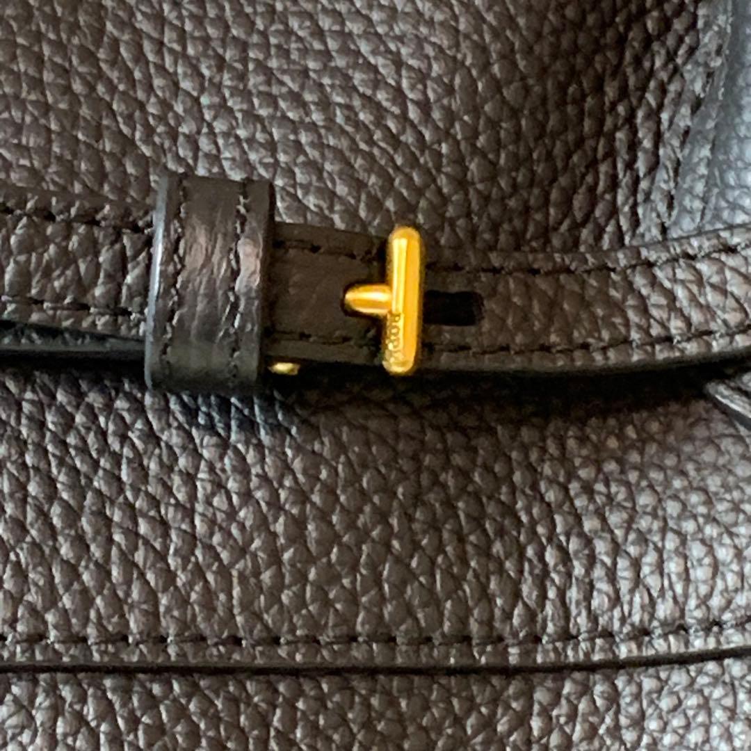 ROPE ロペ　リアルレザーナローベルトトートバッグ ブラック