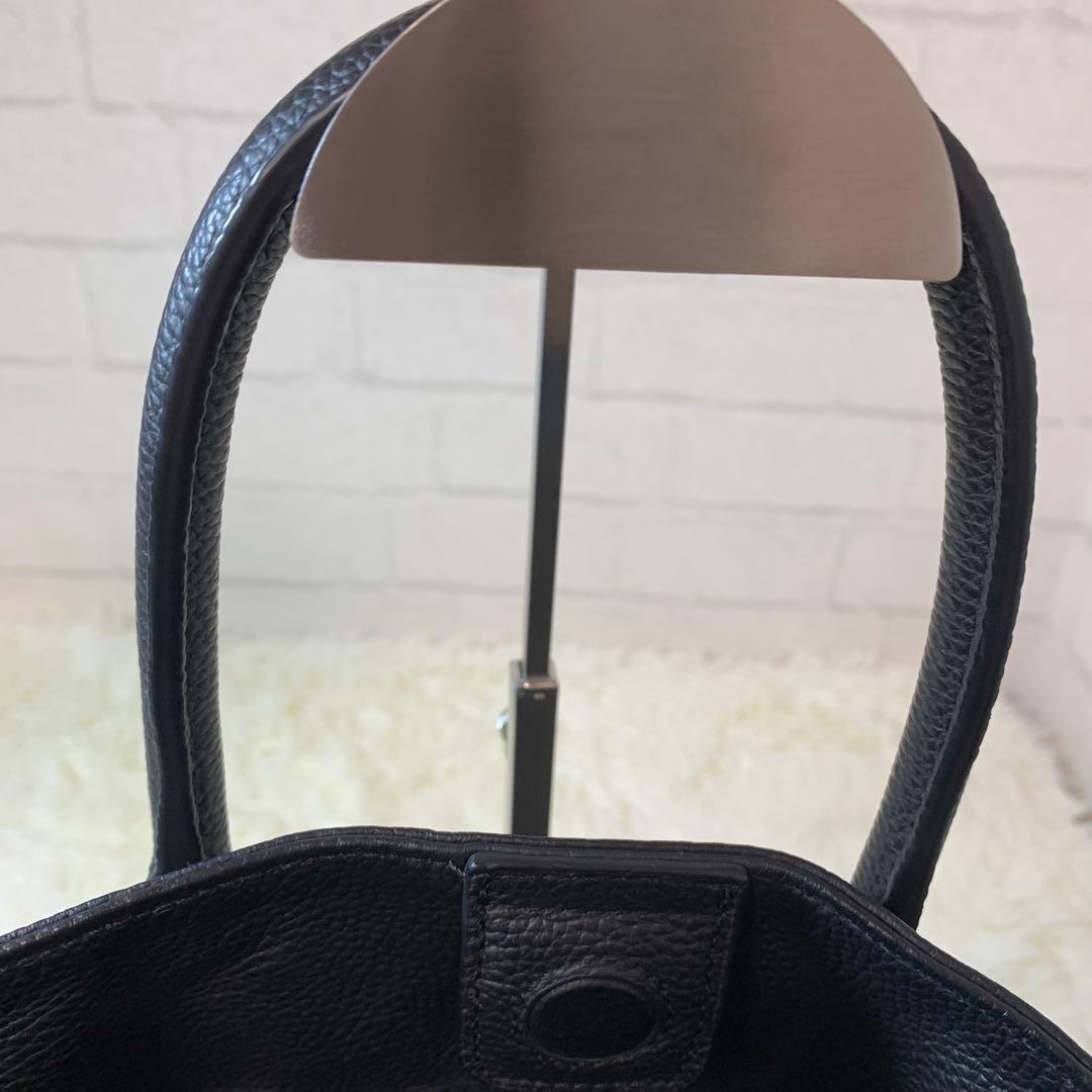 ROPE ロペ　リアルレザーナローベルトトートバッグ ブラック