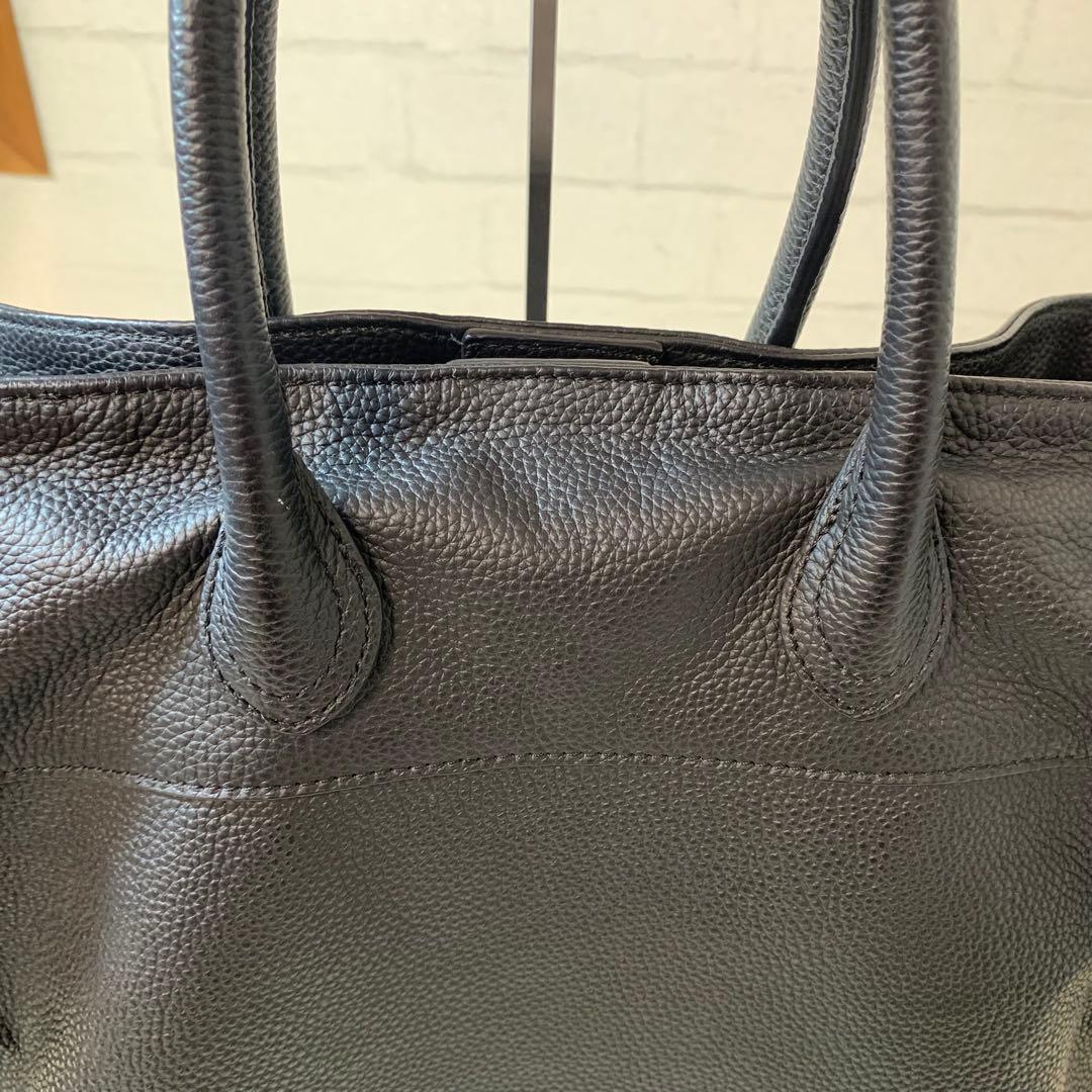 ROPE ロペ　リアルレザーナローベルトトートバッグ ブラック