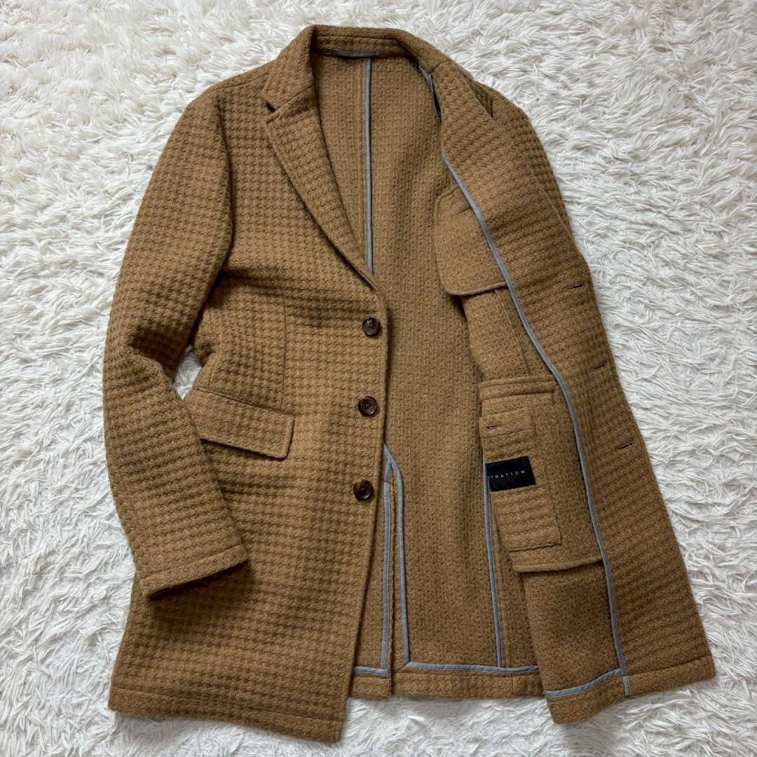 【美品】エストネーション　チェスターコート　ワッフル生地　XL