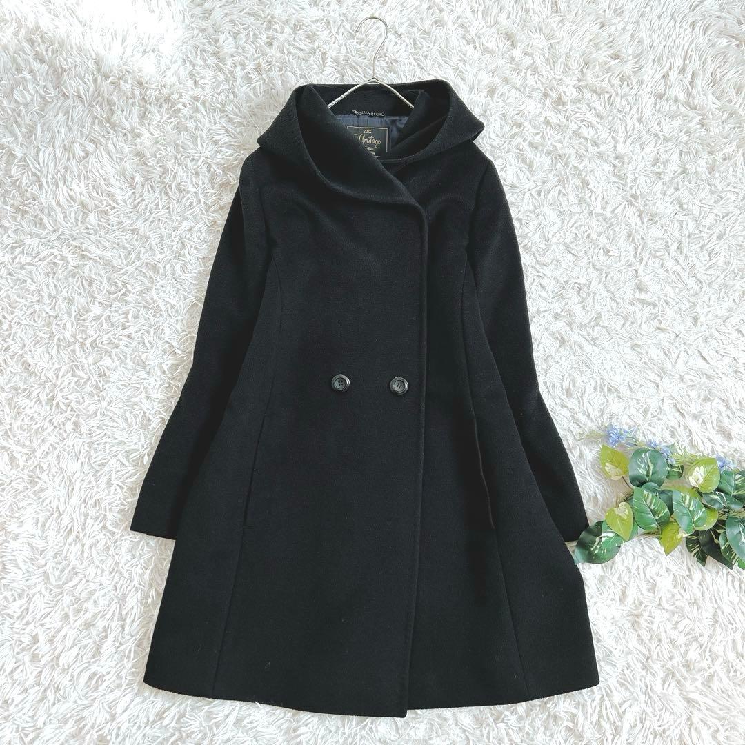 レアサイズ⁂美品⁂23区⁂フーデットコート　ロロピアーナ　大きいサイズ　5L 黒