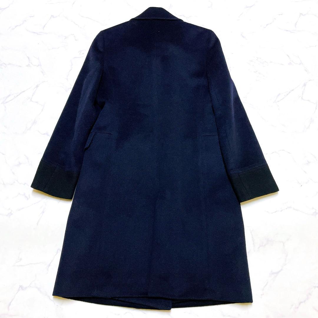 極美品 ポールスミスブラック ウールカシミヤダブルボタンロングコート 40 L