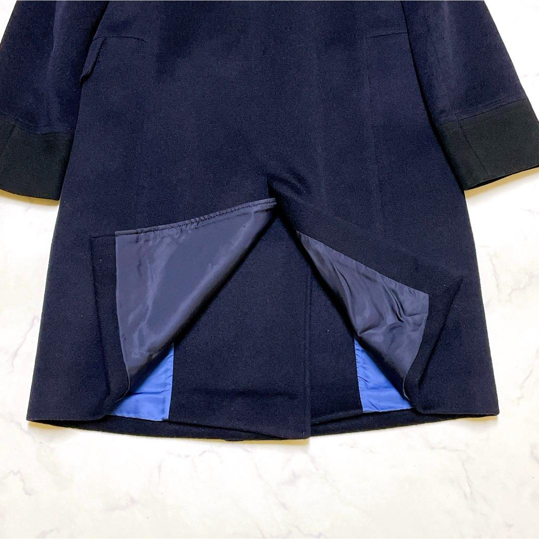 極美品 ポールスミスブラック ウールカシミヤダブルボタンロングコート 40 L