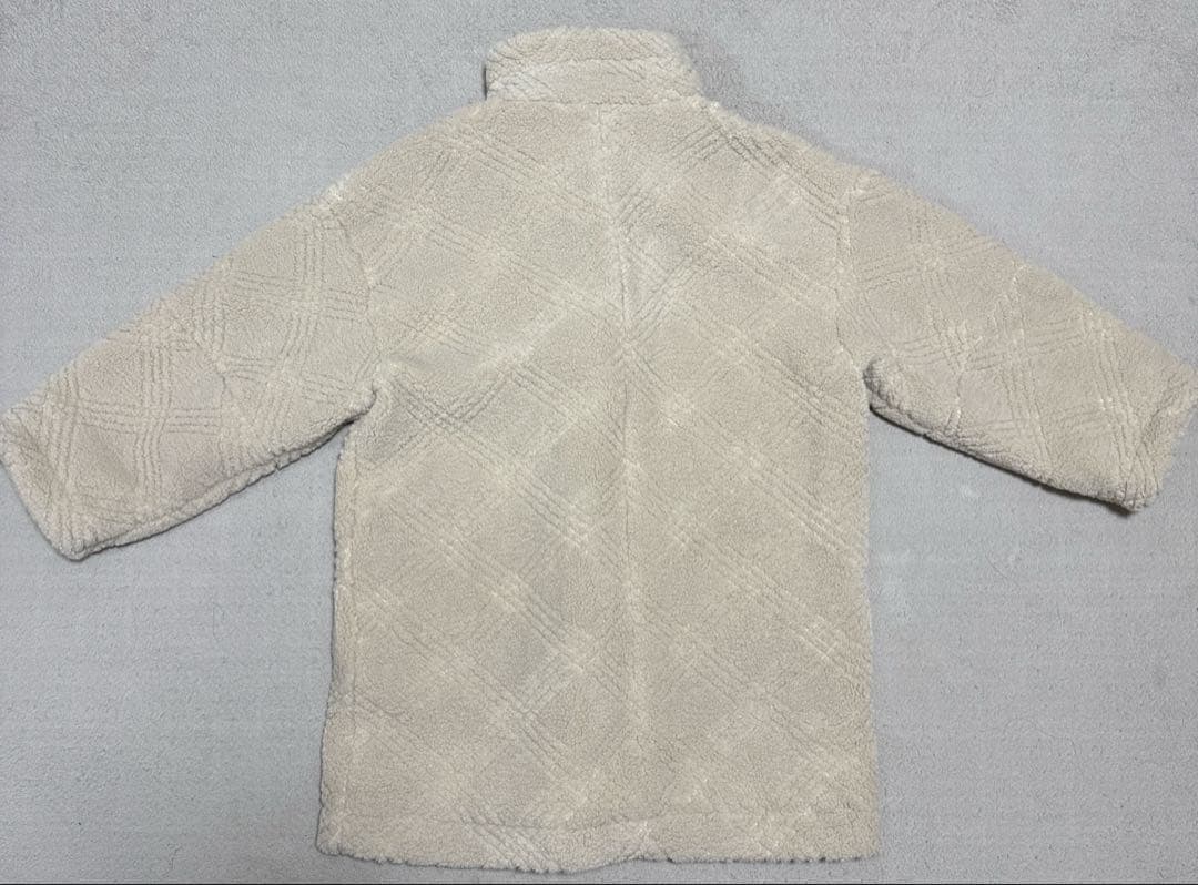 Eaphi checkered boa coat アイボリー