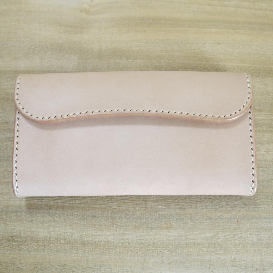 【me.様】　栃木レザー　サドルレザー　赤タグ付　ロングウォレット　三つ折り