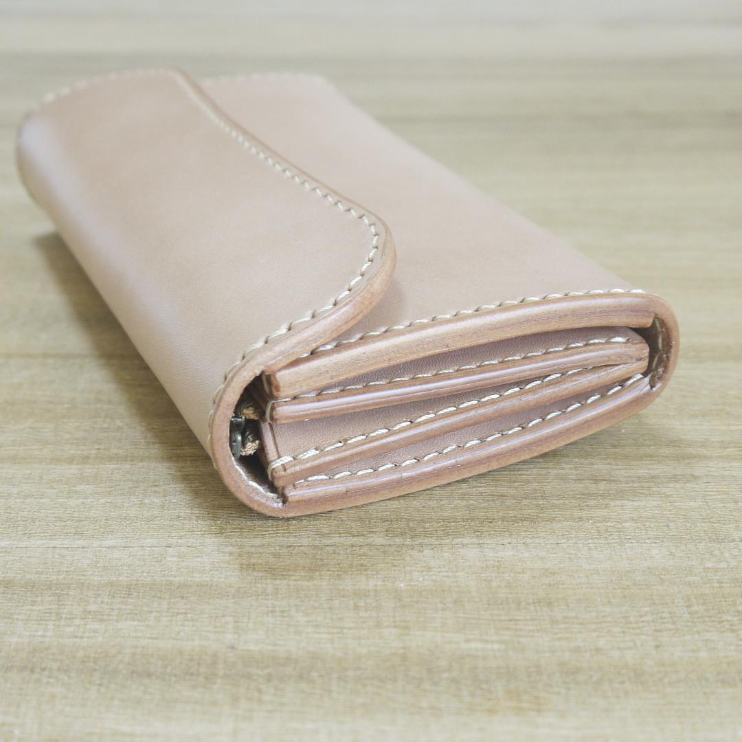 【me.様】　栃木レザー　サドルレザー　赤タグ付　ロングウォレット　三つ折り