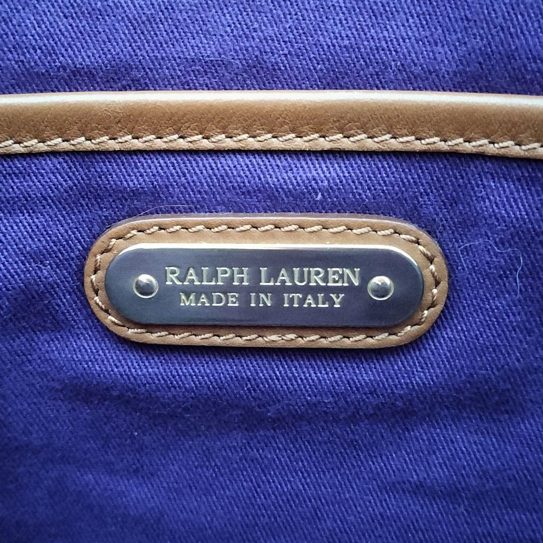 高級 RALPH LAURENパープルレーベル イタリア製レザー クラッチバッグ