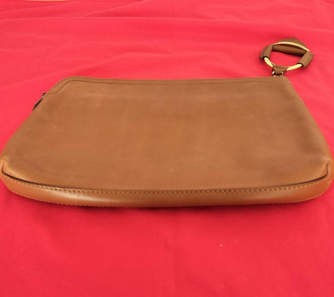 高級 RALPH LAURENパープルレーベル イタリア製レザー クラッチバッグ