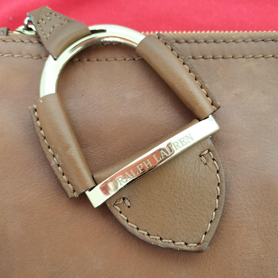 高級 RALPH LAURENパープルレーベル イタリア製レザー クラッチバッグ