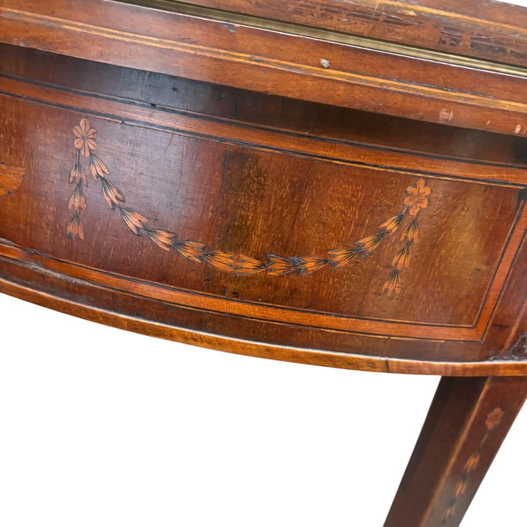 象嵌 ゲートレッグ コンソールテーブル 半円 折りたたみ 円形 アンティーク