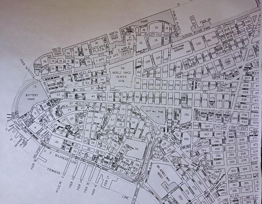 ニューヨーク 地図 ロウワー・マンハッタン 大判 91cm x 61cm