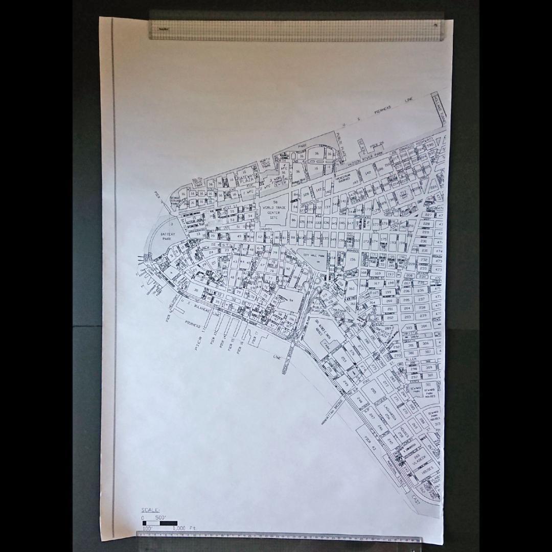 ニューヨーク 地図 ロウワー・マンハッタン 大判 91cm x 61cm