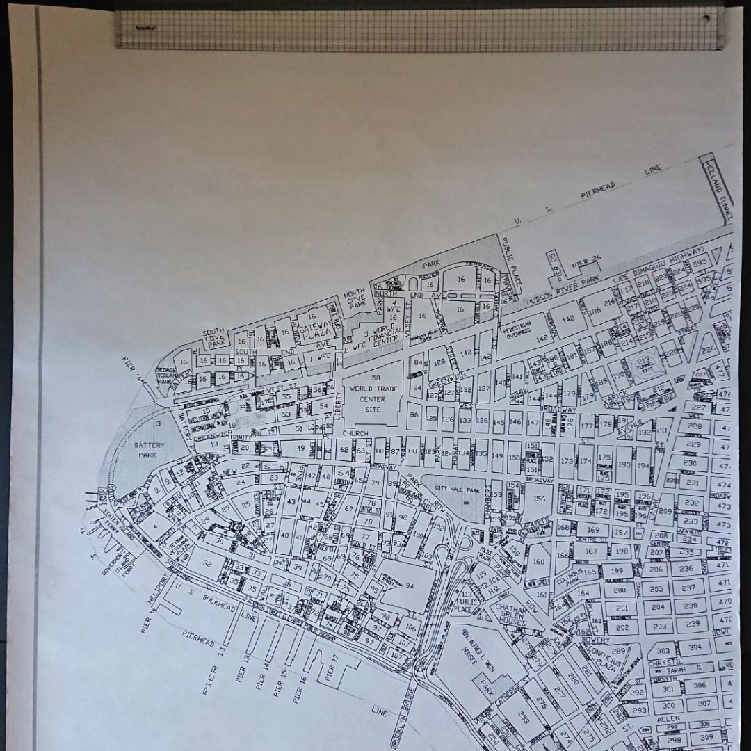 ニューヨーク 地図 ロウワー・マンハッタン 大判 91cm x 61cm