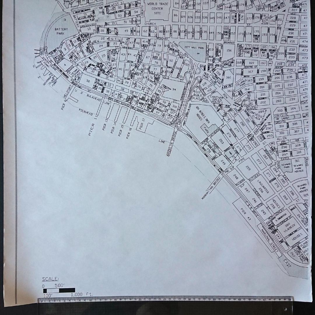 ニューヨーク 地図 ロウワー・マンハッタン 大判 91cm x 61cm