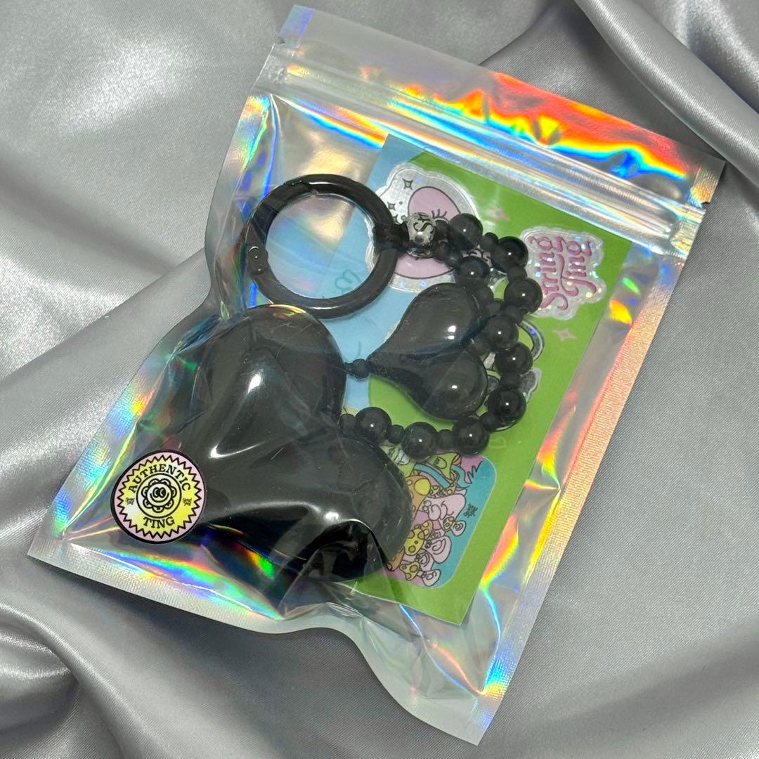 ストリングティング BigLove ハート バッグチャーム ブラック 正規品