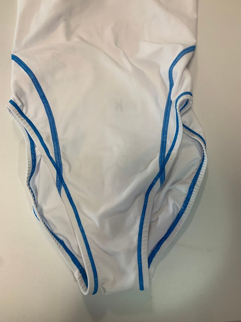 Mizuno 競泳用水着 L ホワイト/ブルー