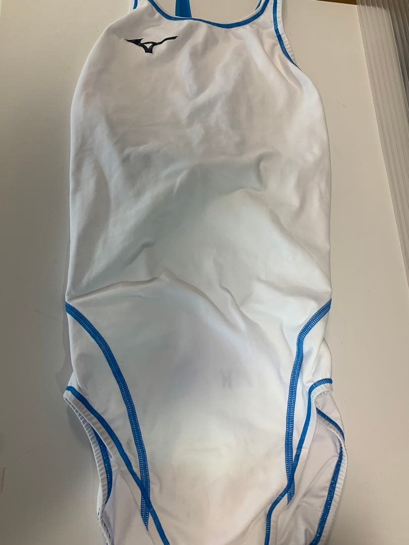Mizuno 競泳用水着 L ホワイト/ブルー