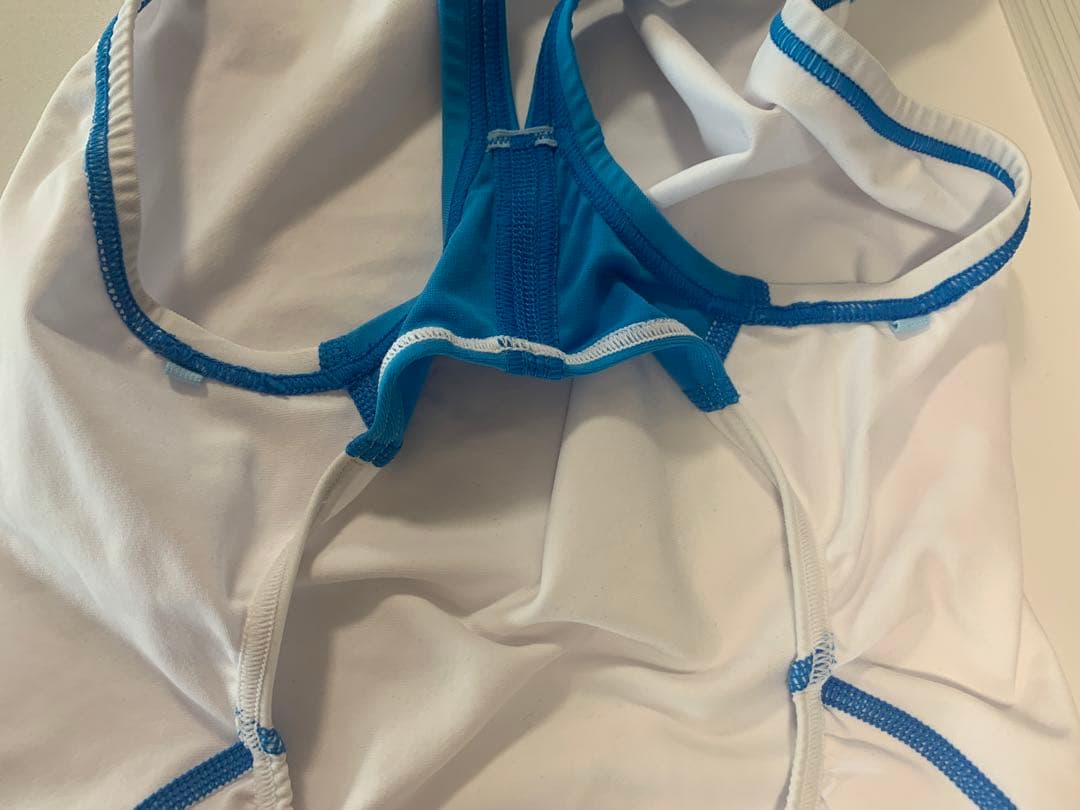 Mizuno 競泳用水着 L ホワイト/ブルー