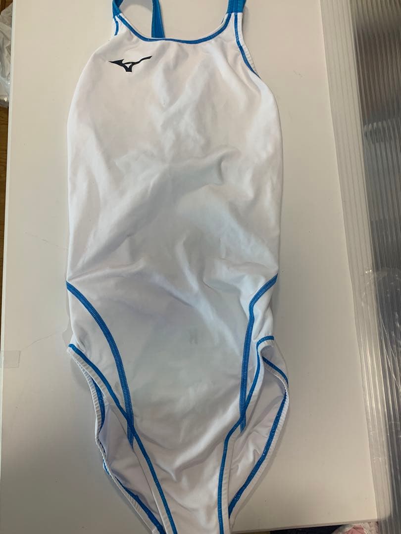 Mizuno 競泳用水着 L ホワイト/ブルー