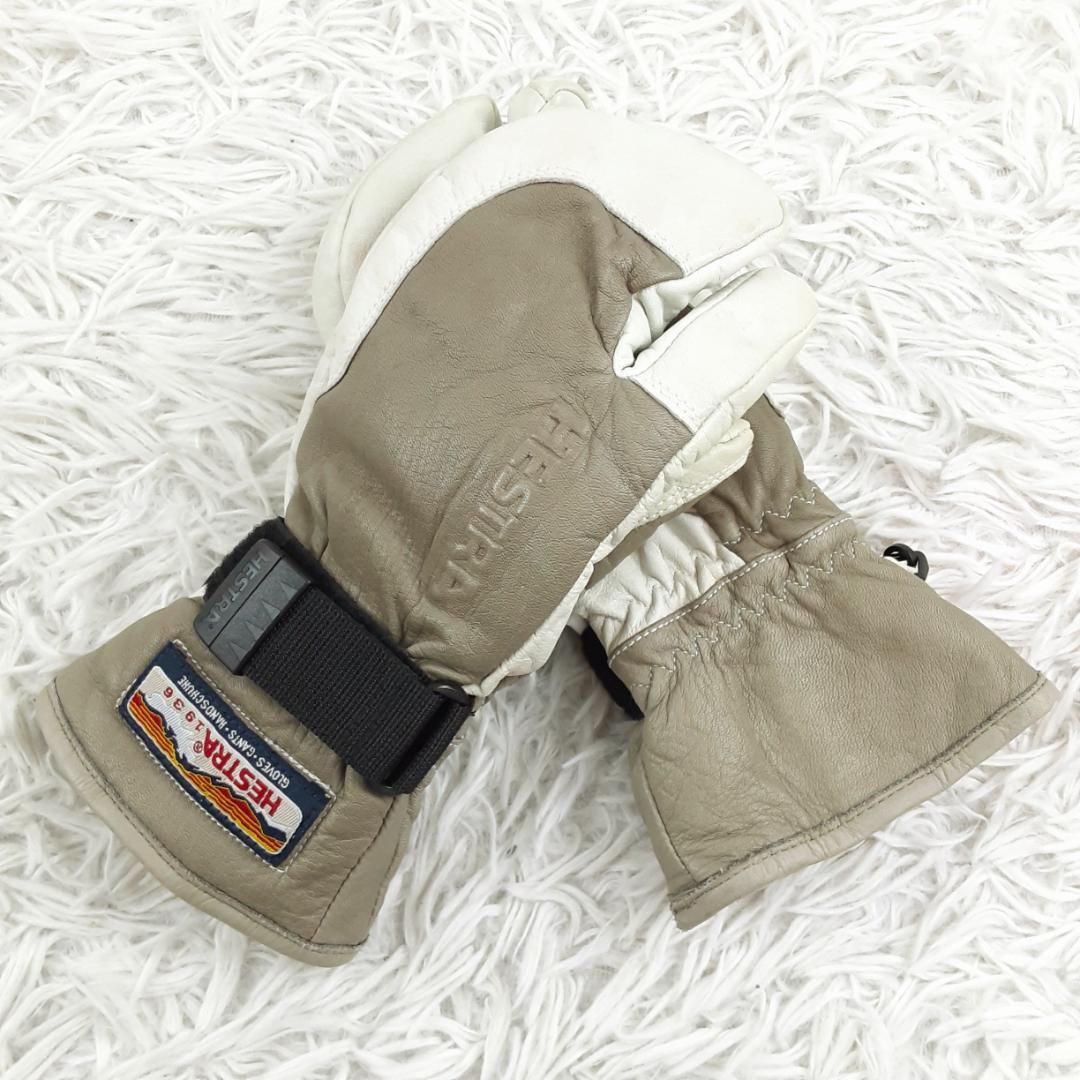 美品◎HESTRA ヘストラ グローブ グレー系 灰系 スキー スノボ