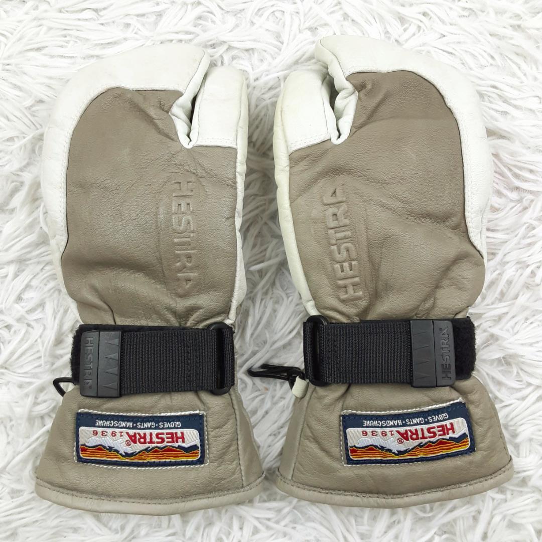 美品◎HESTRA ヘストラ グローブ グレー系 灰系 スキー スノボ
