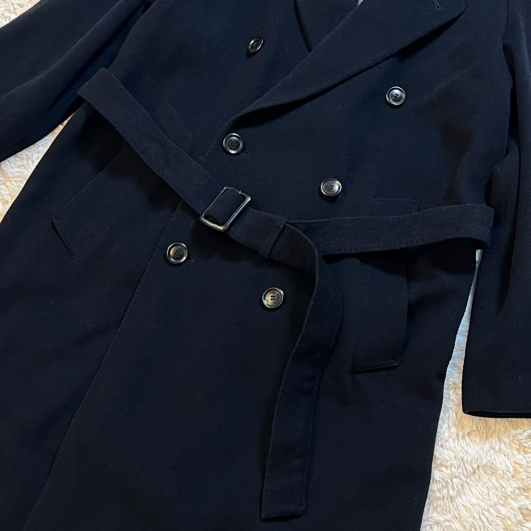 美品✨ Darebridge ベルテッド ロングコート カシミア混 ネイビー