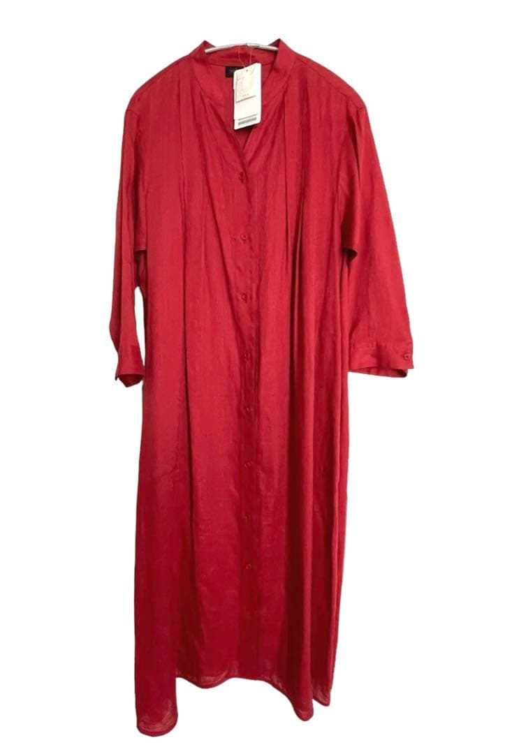 新品未使用 高級❗️ヨシエ イナバ 涼しい麻100%のシャツドレス