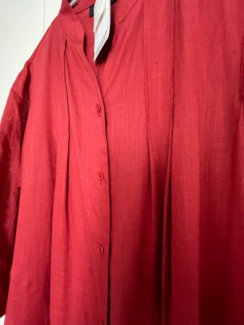 新品未使用 高級❗️ヨシエ イナバ 涼しい麻100%のシャツドレス