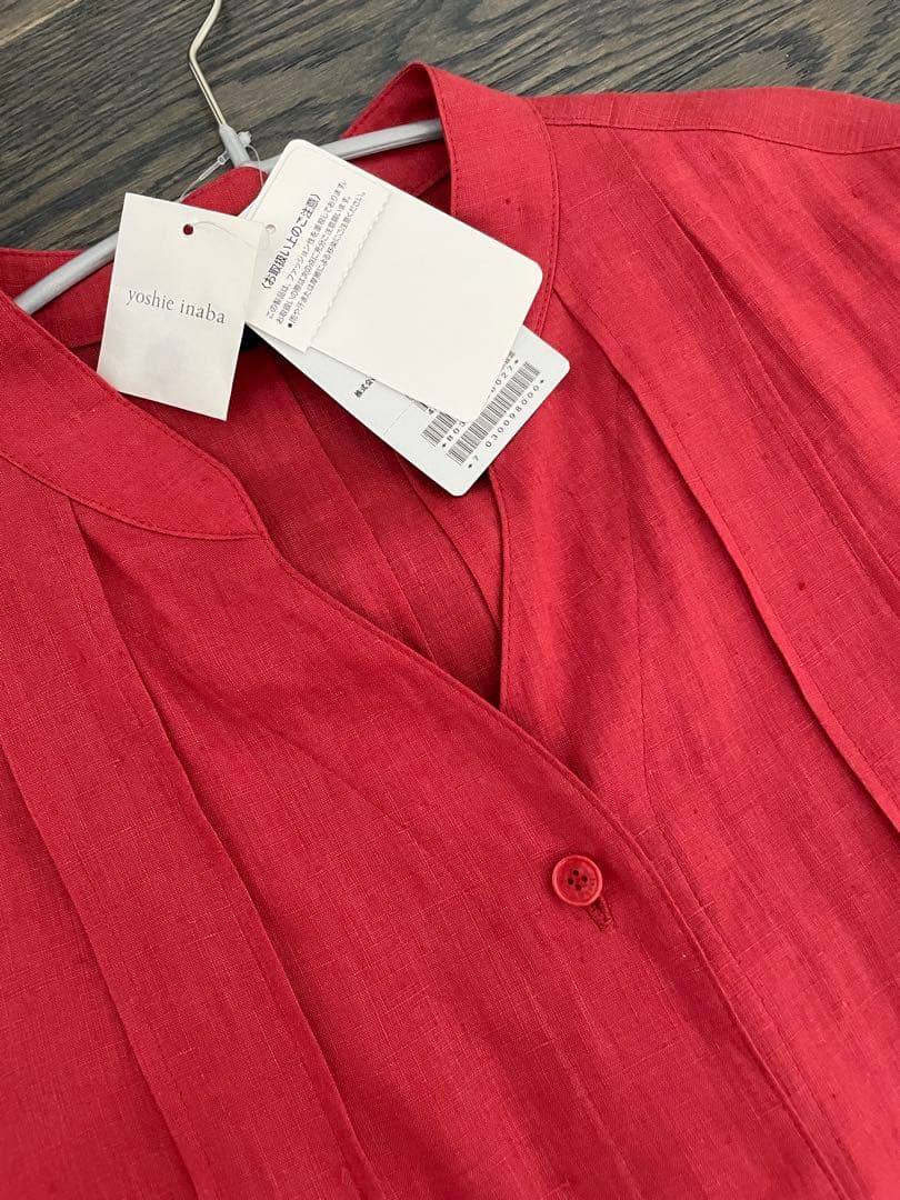 新品未使用 高級❗️ヨシエ イナバ 涼しい麻100%のシャツドレス