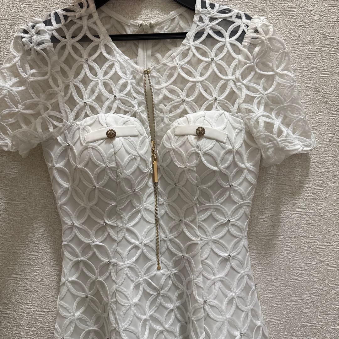 ROBE de FLEURS ホワイトナイトドレス Sサイズ