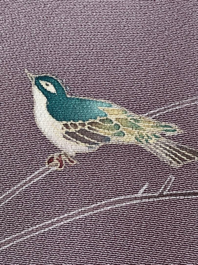 しつけ付幸せの青い鳥 訪問着 十日町友禅 正絹着物