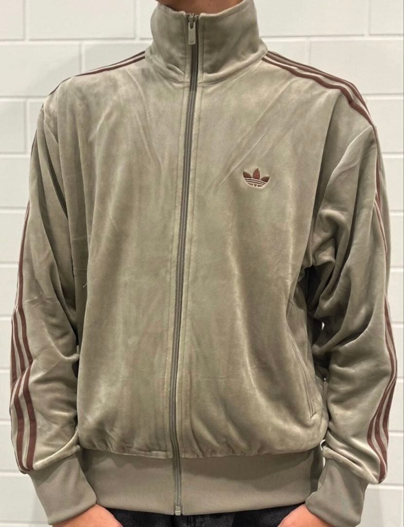 新品2XL◼️アディダス　ベロアトラックトップ ベージュ　ジャーナルスタンダード