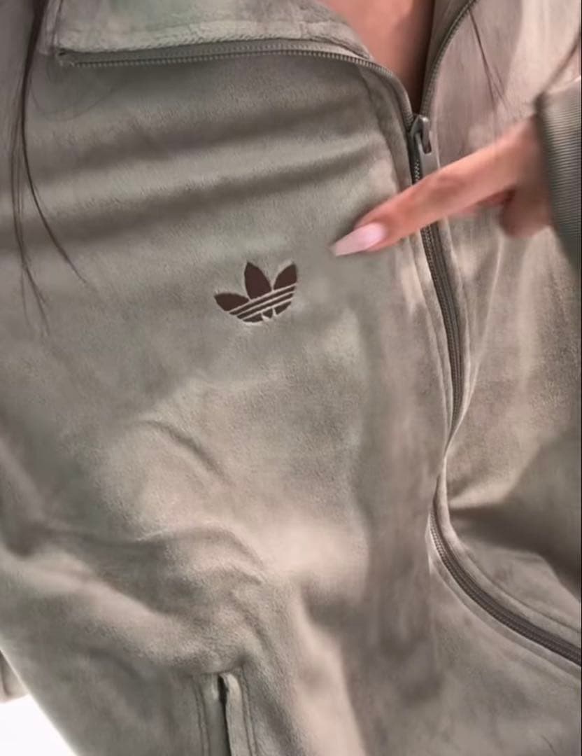 新品2XL◼️アディダス　ベロアトラックトップ ベージュ　ジャーナルスタンダード